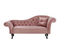 Beliani Right-Hand Chaise Lounge Lattes Velvet Pink