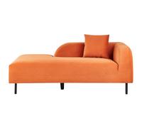 Beliani Right Hand Velvet Chaise Lounge Orange Le Crau, Orange