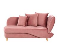 Beliani Right Hand Velvet Chaise Lounge With Storage Pink Meri Ii, Pink