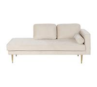 Beliani Right Hand Chaise Lounge Miramas Velvet Beige