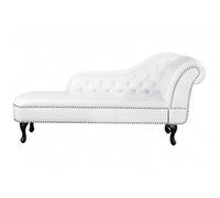 Beliani Right Hand Chaise Lounge Faux Leather White Nimes, White