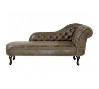 Beliani Right Hand Chaise Lounge Faux Suede Brown Nimes, Brown
