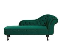 Beliani Right Hand Chaise Lounge Nimes Velvet Green