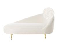 Beliani Right Hand Boucle Chaise Lounge Off White Valreas, White