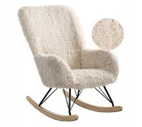 Beliani Rocking Chair Akra Faux Fur Light Beige