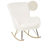 Beliani Rocking Chair Anaset Boucle White, White