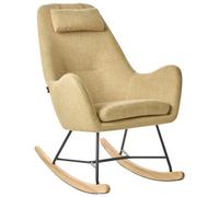 Beliani Rocking Chair Arrie Fabric Yellow