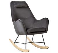 Beliani Rocking Chair Arrie Velvet Dark Grey