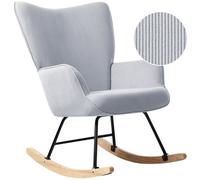 Beliani Rocking Chair ARSET Corduroy Light Blue, Blue