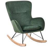 Beliani Rocking Chair Ellan Velvet Dark Green