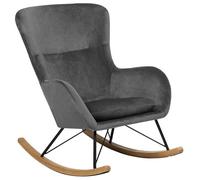 Beliani Rocking Chair Ellan Velvet Dark Grey