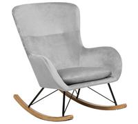Beliani Rocking Chair Ellan Velvet Light Grey