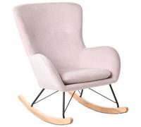 Beliani Rocking Chair Ellan Velvet Pink