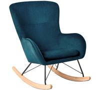 Rocking Chair ELLAN Velvet Sea Blue