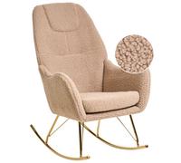 Beliani Rocking Chair Gulsele Boucle Beige
