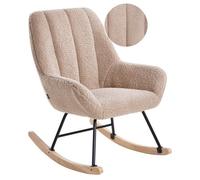 Beliani Rocking Chair Kinno Boucle Beige