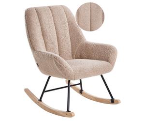 Beliani Rocking Chair Kinno Boucle Beige