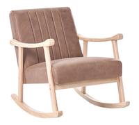 Beliani Rocking Chair Leknes Faux Leather Brown