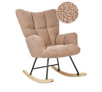 Beliani Rocking Chair Oulu Boucle Beige