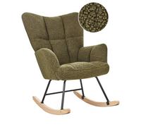 Beliani Rocking Chair Oulu Boucle Dark Green