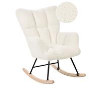 Beliani Rocking Chair Oulu Boucle White, White