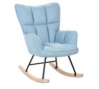 Beliani Rocking Chair OULU Fabric Light Blue, Blue
