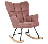 Beliani Rocking Chair Oulu Fabric Pink