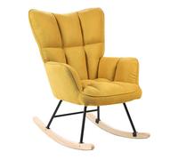 Beliani Rocking Chair OULU Fabric Yellow, Yellow