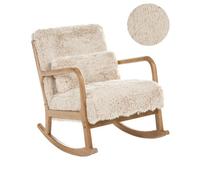 Beliani Rocking Chair Skovde Faux Fur Light Beige