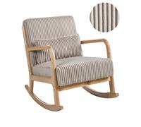 Beliani Rocking Chair Sorsele Corduroy Beige
