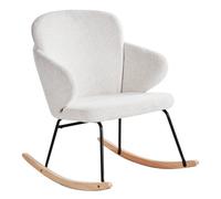 Beliani Rocking Chair Viken Fabric Off-White