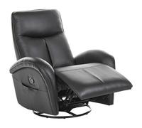 Rocking Recliner Chair DANAE Swivel Faux Leather Black