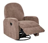 Beliani Rocking Recliner Chair Febe Swivel Fabric Brown