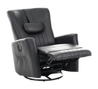 Beliani Rocking Recliner Chair Rea Swivel Faux Leather Black
