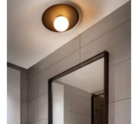 Beliani Round Flush-Mount Ceiling Light Matte Black 36Cm - Modern Open Design