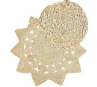 Beliani Round Jute Area Rug 120 Cm Beige Araban