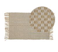 Beliani Rug Adabag Beige 50 X 80 Cm Jute