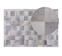 Beliani Rug Alacam Grey 160 X 230 Cm Leather