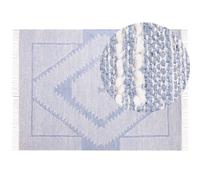 Beliani Rug Ansar Blue 160 X 230 Cm Cotton