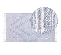 Beliani Rug Ansar Blue 80 X 150 Cm Cotton