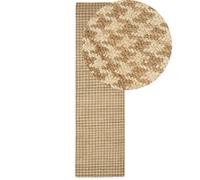 Beliani Rug Araptepe Beige 80 X 300 Cm Jute