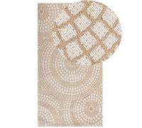 Beliani Rug Ariba White Beige 80 X 150 Cm Jute