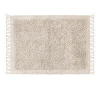 Beliani Rug Bitlis Light Beige 140 X 200 Cm Cotton