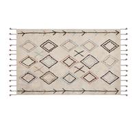 Beliani Rug Corum Beige 140 X 200 Cm Cotton