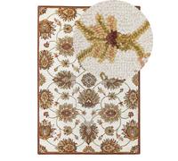 Beliani Rug Ezine Beige 140 X 200 Cm Wool