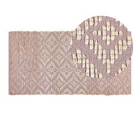 Beliani Rug Gerze Pink 80 X 150 Cm Cotton