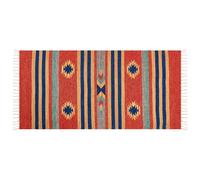 Beliani Rug Hatis Multicolour 80 X 150 Cm Cotton Kilim