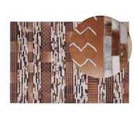 Beliani Rug Herekli Brown 140 X 200 Cm Leather