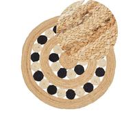 Beliani Rug Hovit Black 140 Cm Jute