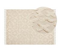 Beliani Rug Itanagar Beige 140 X 200 Cm Cotton